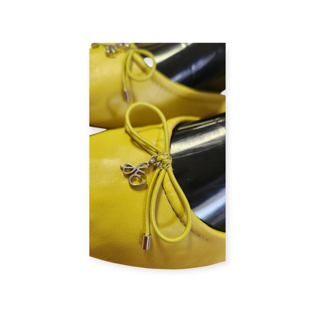 Sam Edelman Felicia Yellow Leather Ballet Slipper Flat Classic Shoe Size 10 - Picture 5 of 8